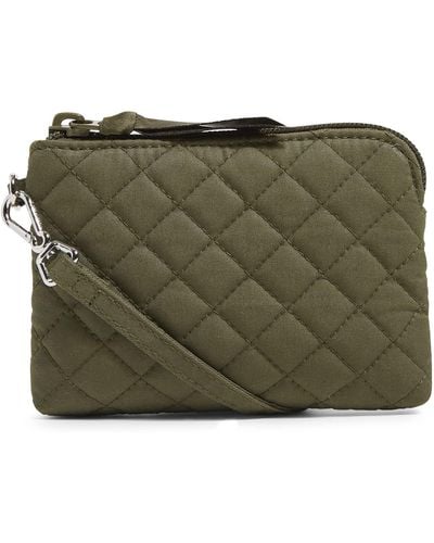 Vera Bradley Cotton Clip & Zip Mini Pouch Wallet - Green