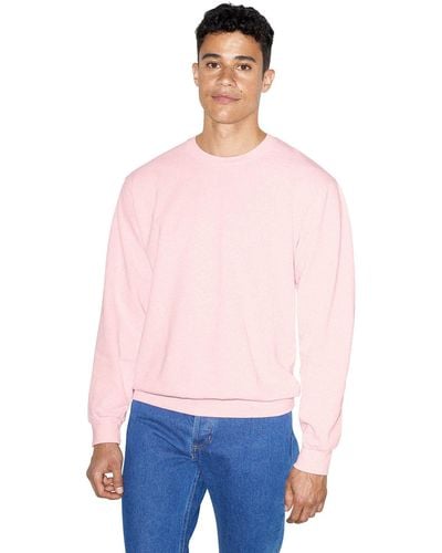 American Apparel French Terry Long Sleeve Crewneck Pullover - Pink