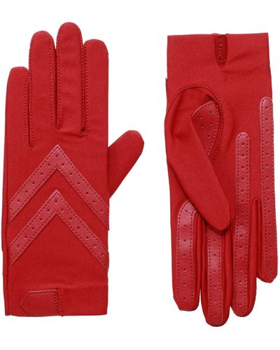 Isotoner Womens Spandex Shortie Touchscreen Cold Weather Gloves - Red