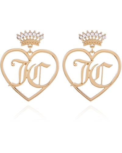 Juicy Couture Goldtone Heart Hoop Earrings For - Metallic
