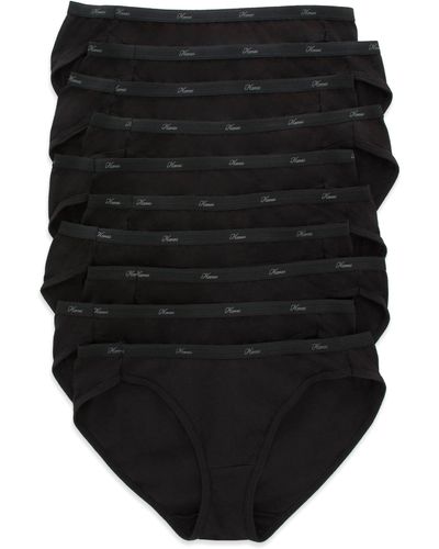Hanes Womens Cotton Bikini Style Underwear - Black