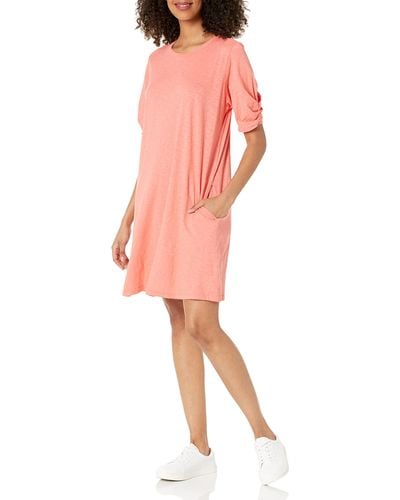 Velvet By Graham & Spencer Womens Kesha Cotton Slub T-shirt Casual Dress - Multicolor
