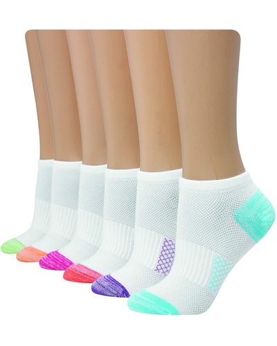Hanes 6-pair Lightweight Breathable Ventilation Ankle Fashion Liner Socks - White