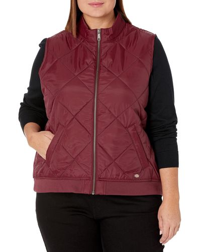 Dickies Size Plus Quilted Vest - Red