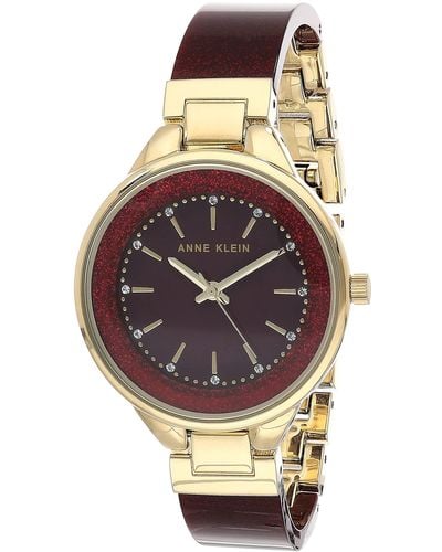 Anne Klein Ak/3344lprg Premium Crystal Accented Rose Gold-tone And Light Pink Ceramic Bracelet Watch