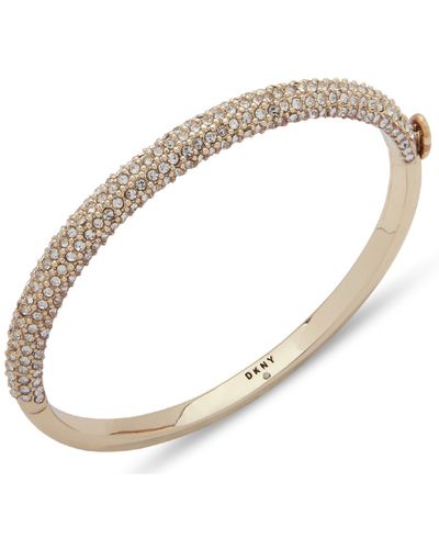 DKNY Gold & Silver-tone With Crystals - Bracelet With Box & Tongue Closure - Great Gift For - Metallic