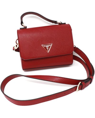 Guess Womens Ynes Mini Top Handle Flap - Red