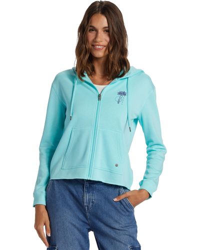 Roxy Zip-up Hooded Sweatshirt - Blue