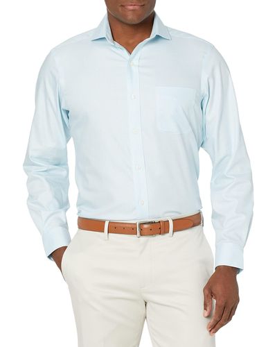 Buttoned Down Classic Fit Cutaway Collar Pattern Dress Shirt - Blue