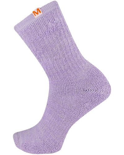Merrell Men's And -women's Cloud Crew Socks-1 Pair Pack-ultra Soft Cushioned Comfort Work And Sport Recovery - Purple