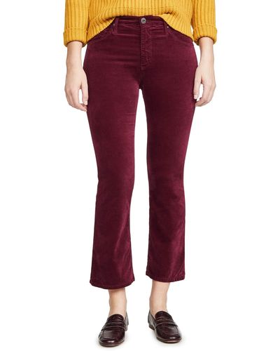 AG Jeans High-rise Slim Flare - Red