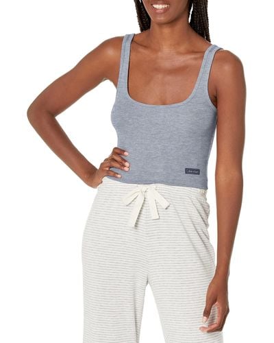 Calvin Klein Pure Ribbed Lounge Tank Top - Blue