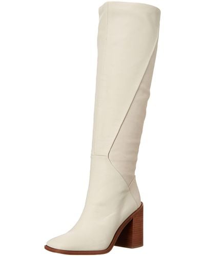 Franco Sarto S Stevietall Knee High Boot Stone 8.5 M - White