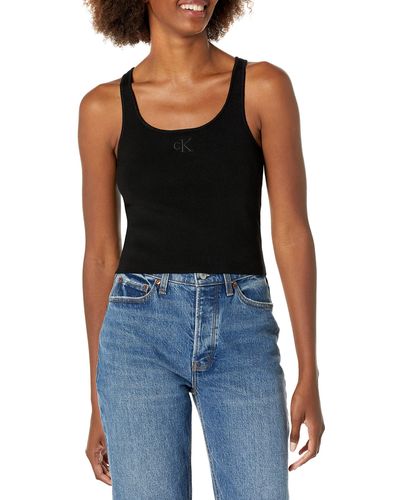 Calvin Klein Cj2r0842-blk-large Cami Shirt - Black
