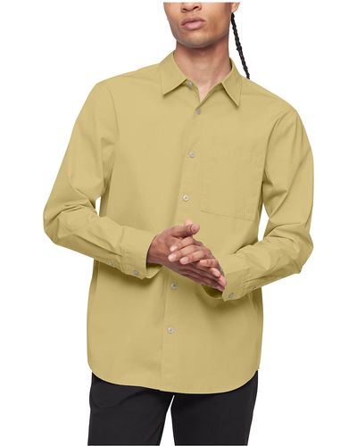 Calvin Klein Solid Pocket Button-down Easy Shirt - Yellow