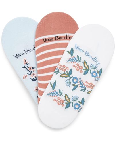 Vera Bradley 3 Pack Low-cut Liner Socks - White