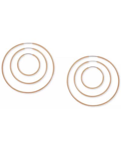 Guess Goldtone 3 Piece Hoop Earring Set For - Metallic