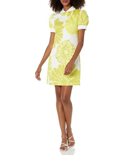 Trina Turk Collared Floral Dress - Yellow