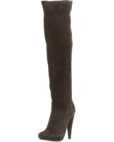 N.y.l.a. Petula Tall Shaft Boot,brown Suede,9 M