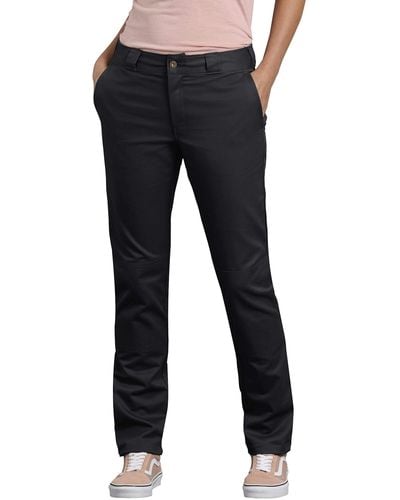 Dickies Womens Double Knee With Stretch Twill Work Utility Pants - Blue