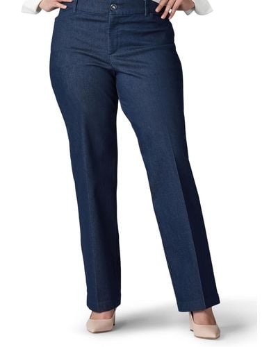 Lee Women's Plus Size Ultra Lux Comfort Any Wear Wide Leg Pant, Emperor  Navy at  Women's Clothing store