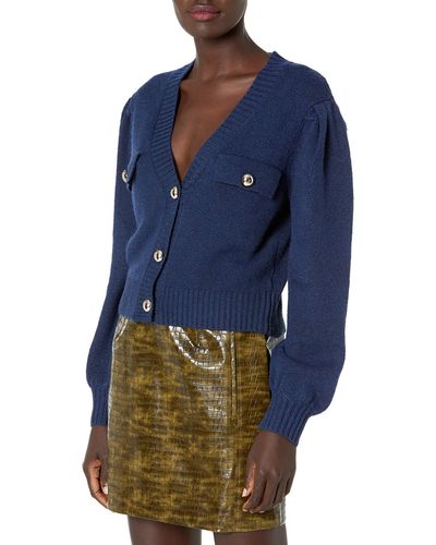 Kendall + Kylie Kendall + Kylie V-neck Cardigan With Pocket - Blue