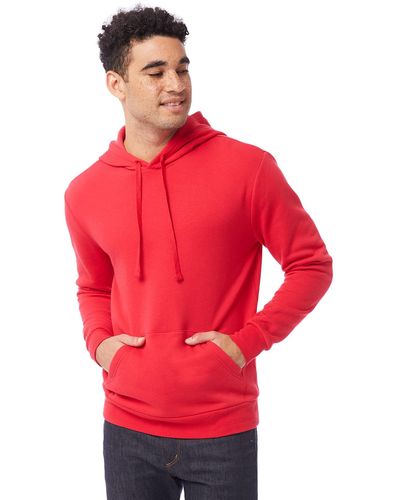 Alternative Apparel Eco-cozy Fleece Pullover Hoodie - Red