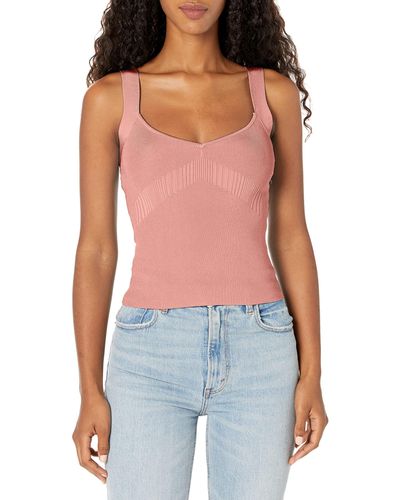 Guess Essential Sleeveless Alcosta Rib Mapped Top - Blue