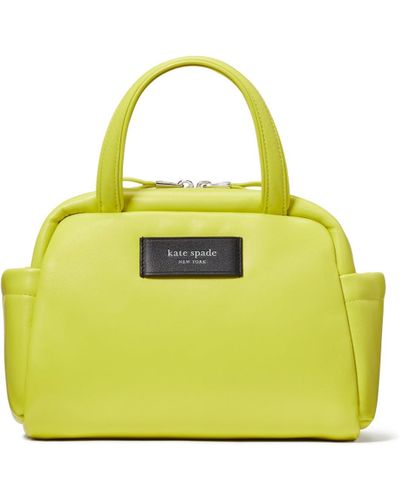 Kate Spade Puffed Smooth Leather Satchel - Yellow