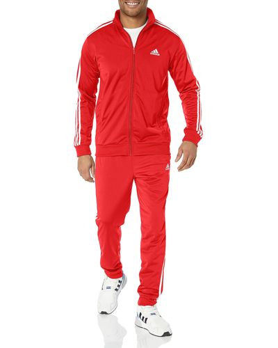 adidas Sportswear Basic 3-stripes Tricot Track Suit - Red
