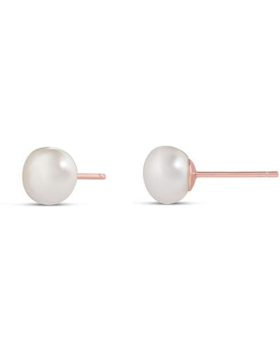 Amazon Essentials 14k Gold Plated Sterling Silver Freshwater Pearl Stud 8mm - Metallic