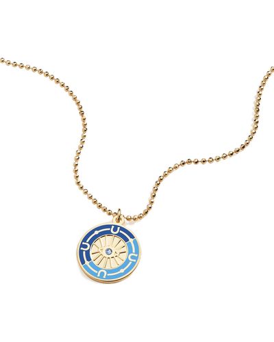 ALEX AND ANI Aa683022sg,evil Eye Pendant Necklace,shiny Gold,black,necklace - Blue