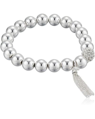 Nine West Stretch Tassel Bracelet, Silver - Metallic