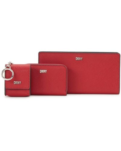 DKNY Casual Phoenix 3 In 1 Box Set Classic Wallet - Red