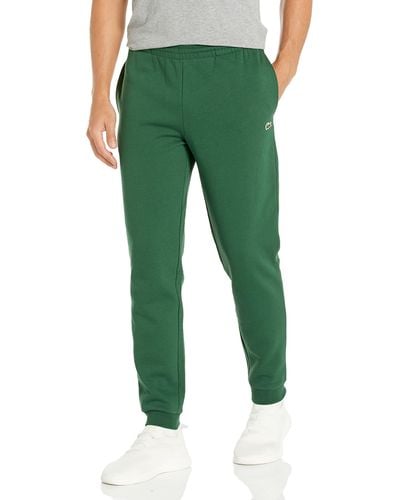 Lacoste Essentials Fleece Sweatpants With Ribbed Ankle Opening - Green