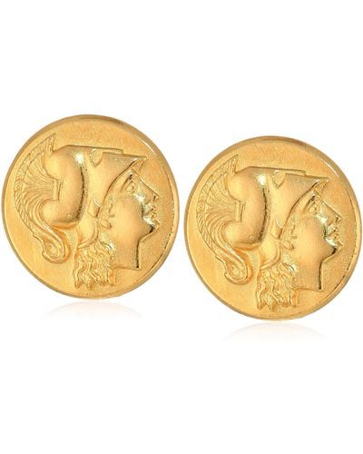 Ben-Amun Ben-amun Moroccan Coin 24k Gold Plated Vintage Earrings - Multicolor