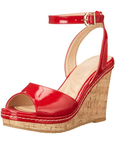 Chinese Laundry Cl By Beaming Cloud Patent Wedge Sandal - Red
