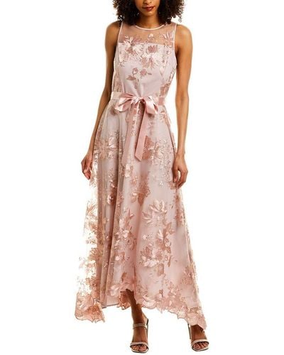 Tahari Sleeveless Sequin Knit Gown - Pink