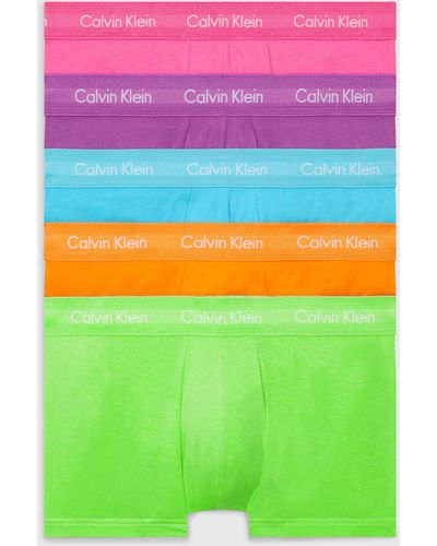 Calvin Klein 5 Pack Low Rise Trunks - Pride - Green