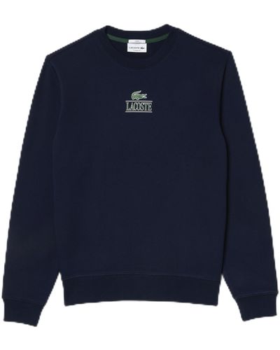 Lacoste Minimal Croc Crew Neck Sweatshirt - Blue