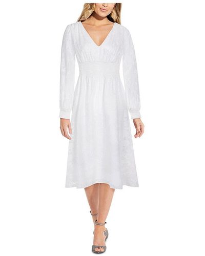 Adrianna Papell Chiffon Midi Dress - White