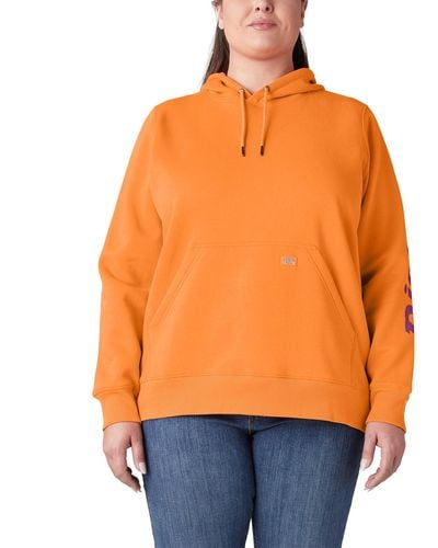Dickies Size Plus Heavyweight Logo Sleeve Pullover - Orange