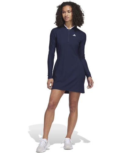 adidas Robe de golf manches longues pour femme - Bleu