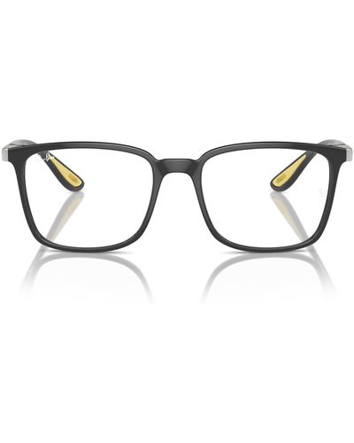 Ray-Ban Rx7307m Scuderia Ferrari Collection Square Prescription Eyewear Frames - Black