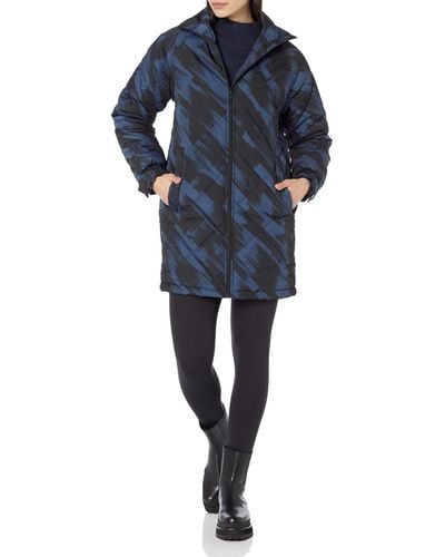 Amazon Essentials Relaxed-fit Recycled Polyester Mid Length Puffer Coat - Blue