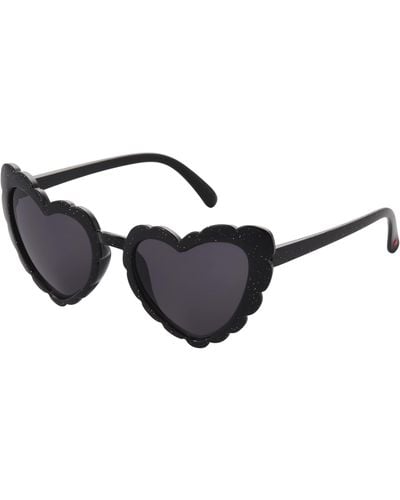 Betsey Johnson Queen Of Hearts Sunglasses Heartshape - Black