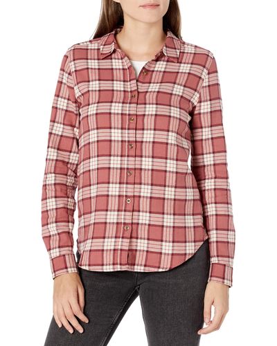 Goodthreads Brushed Flannel Drop-shoulder Long-sleeve Shirt - Red