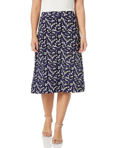 Kasper Women's Printed Jersey Midi Flared Skirt - Flowy Casual Skirt