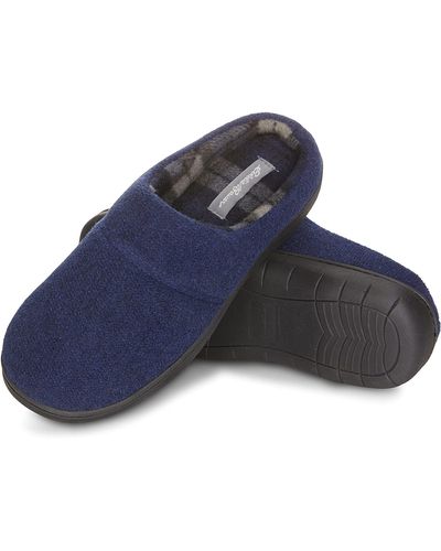 Eddie Bauer Fremont Slippers | House Slippers For | Cushioned Footbed Lightweight Slip-on Bedroom Shoes With Rubber Outsole - Blue