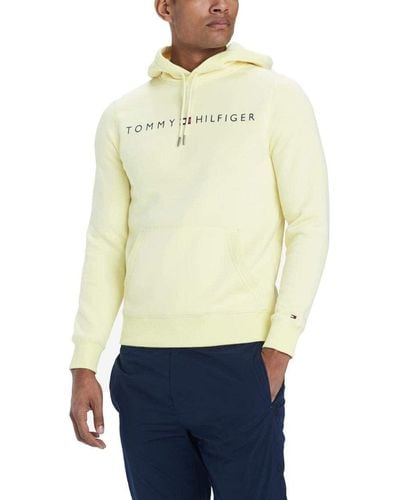 Tommy Hilfiger Mens Thd Hoodie Hooded Sweatshirt - Yellow